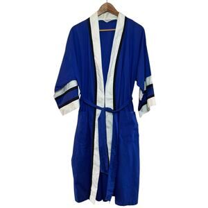 Christian Dior Monsieur Royal Blue Tie Belt Cotton Blend Tie Belt Vintage Robe